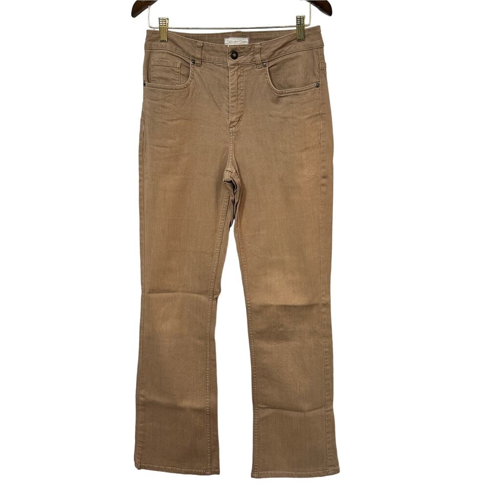 Coldwater Creek Woman Size 8 Khaki Straight Leg Jeans Stretch Denim